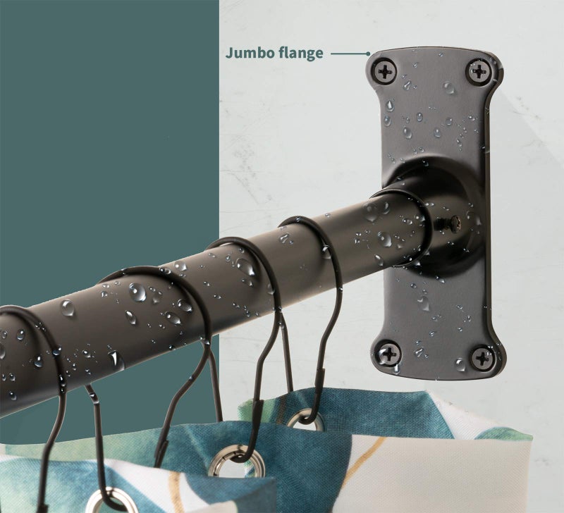 Artiwell L Shaped Shower Curtain Rod, Bathroom Bathtub Corner Shower Curtain Rod with Ceiling Support (MATT BLACK) - Image 4